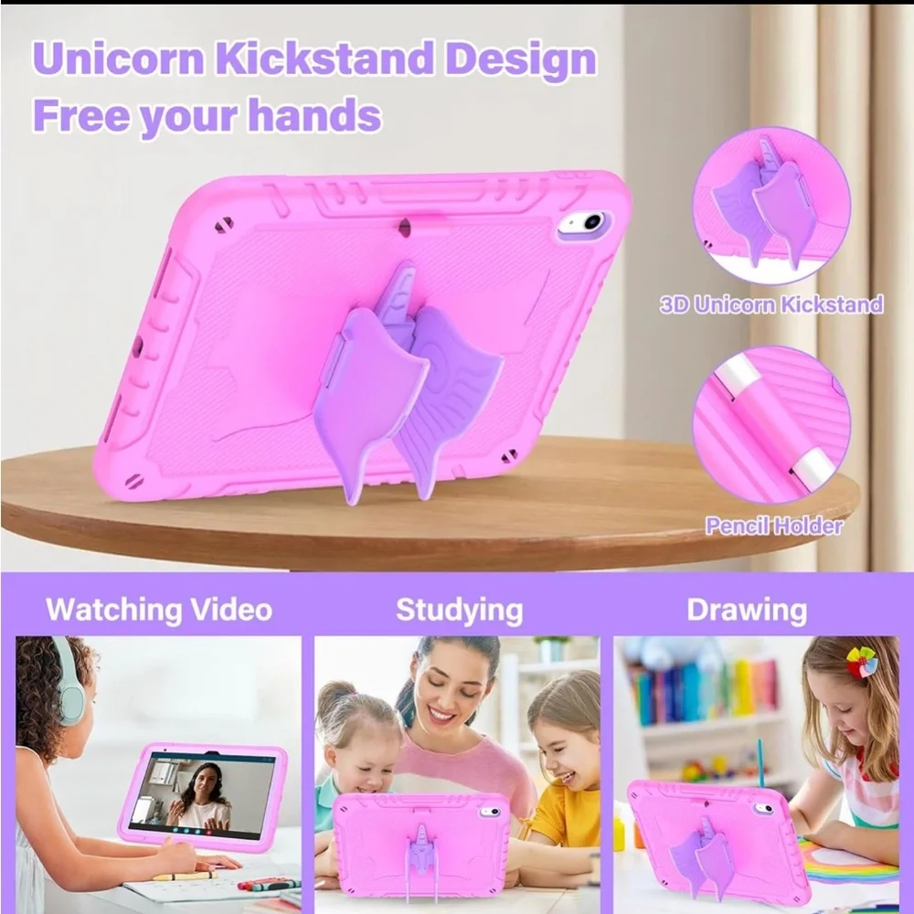Butterfly kick stand Pink Tablet Case with Stand IPad 10th Gen NWT